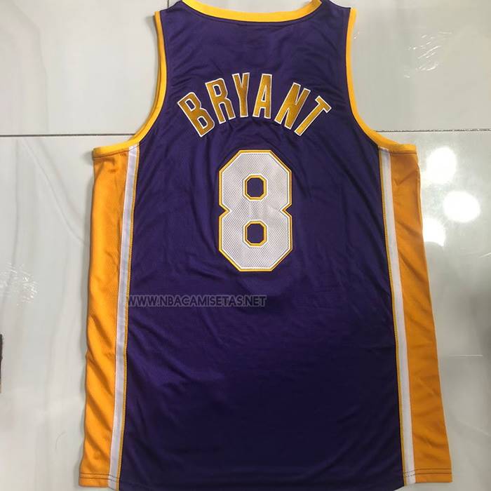 Camiseta Los Angeles Lakers Kobe Bryant NO 8 Mitchell & Ness 2001-02 Violeta